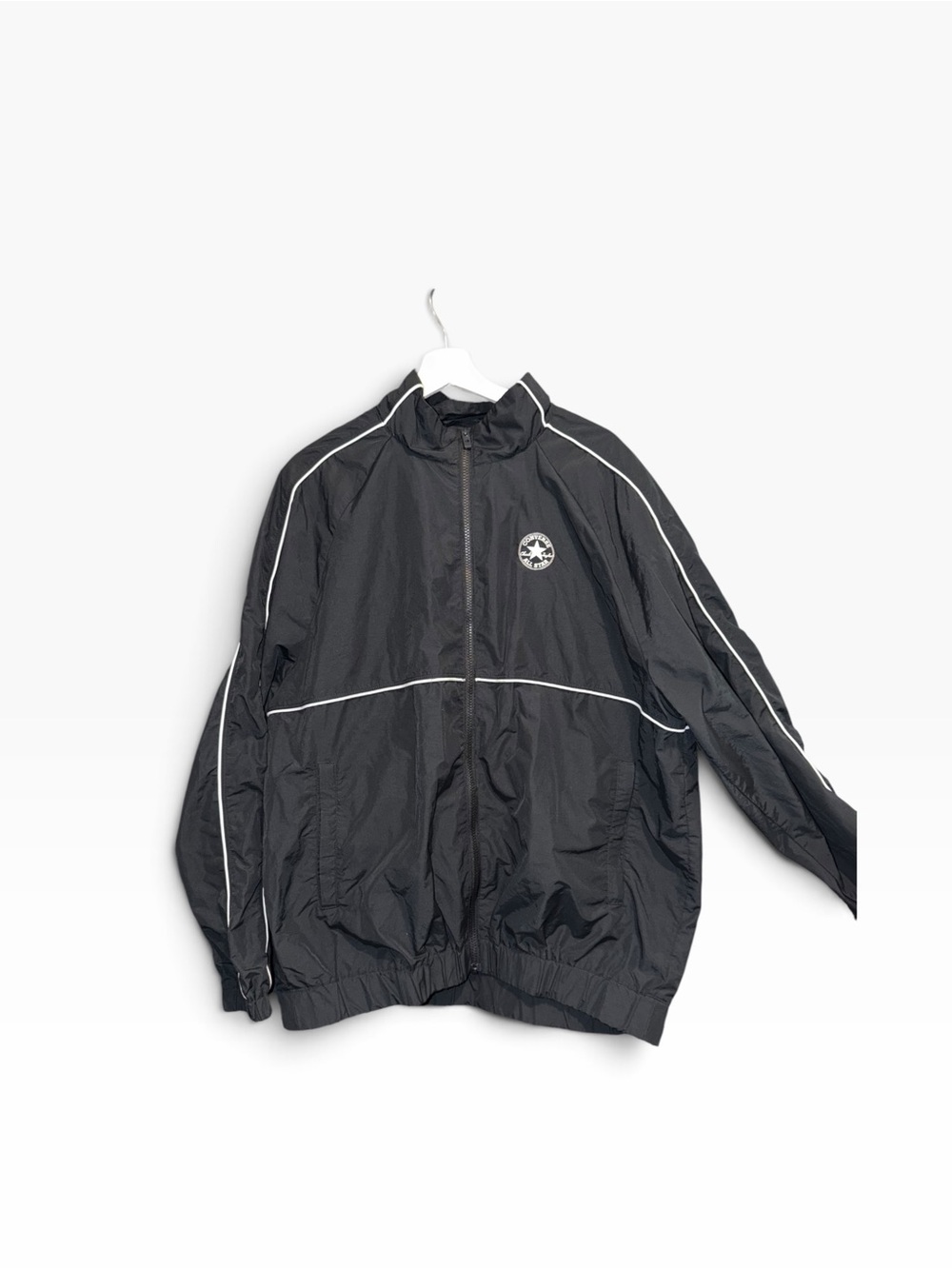 Converse Black Windbreaker with White Piping